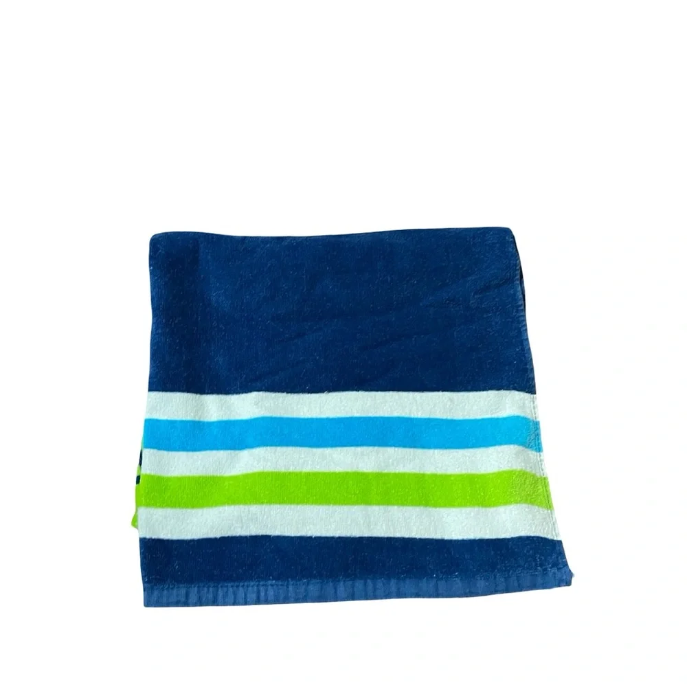 Schlitterbahn Waterparks and Resorts beach towel Velour blue green white striped